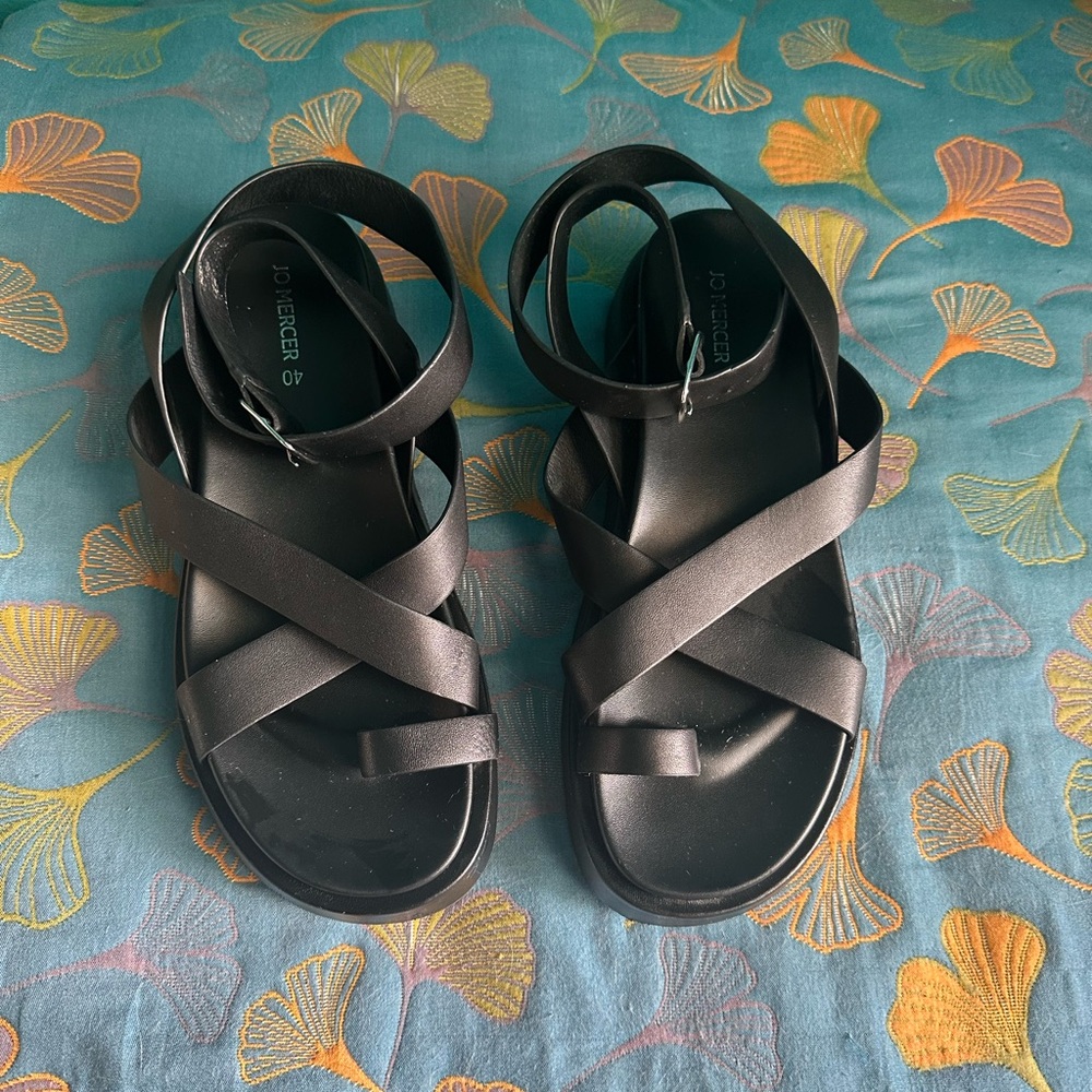 Jo Mercer Mack Black Platform Sandals